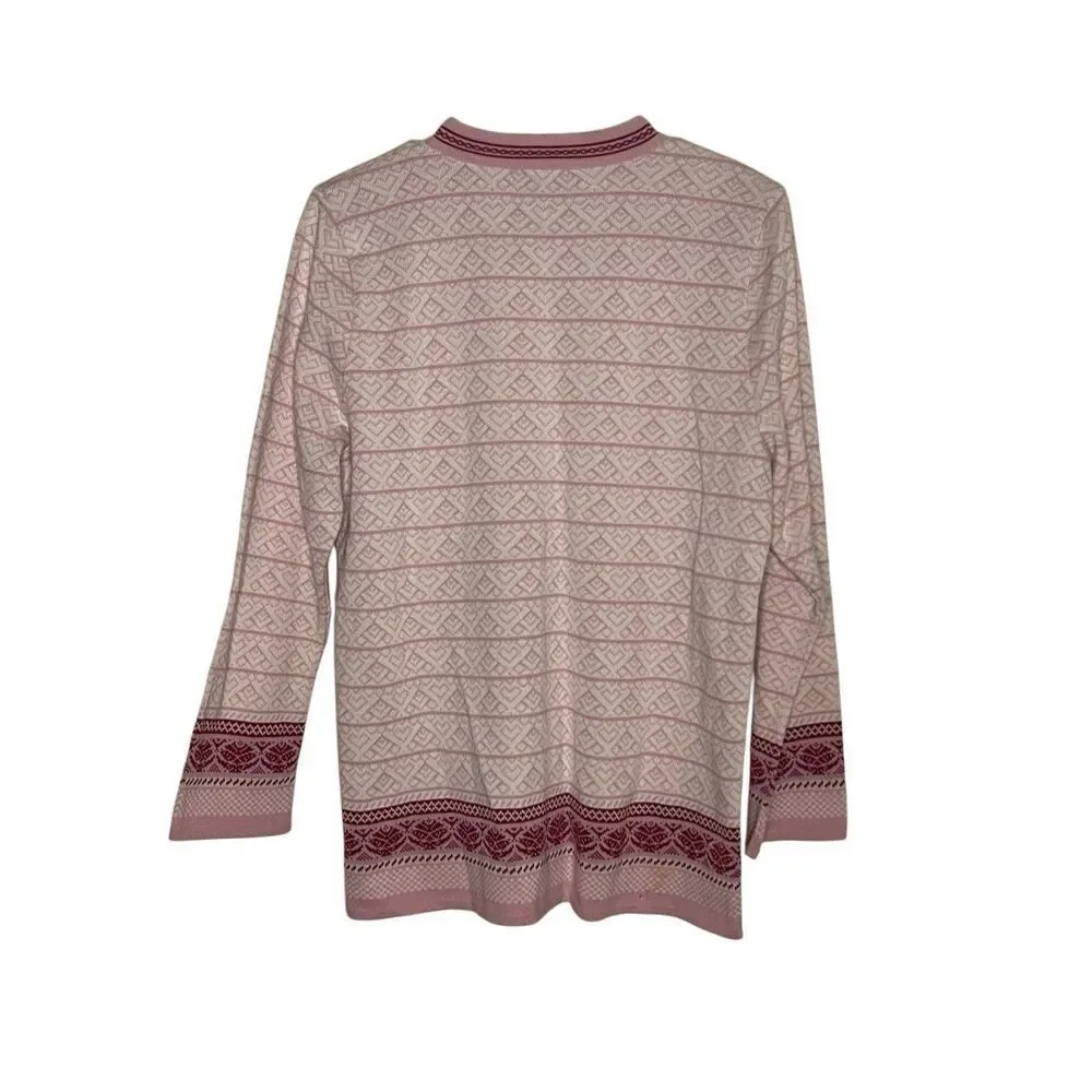 Icewear Icelandic Cardigan White Pink Nordic 100% Cotton Knit Sweater